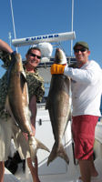 Ryan and Than Meyers with two cobia combined weight 94 lbs - April 23, 2009 onboard the Capture